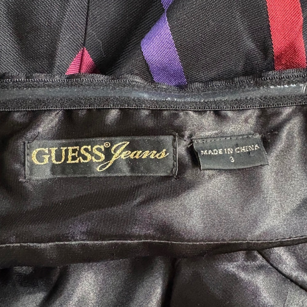GUESS Jeans Silk Strapless Chevron Stripe Cocktail Party Dress Size 3 - Picture 2 of 3